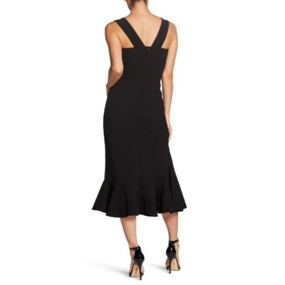 Dress the Population Monica Tea Length Trumpet Midi Dress Black Size M - Picture 10 of 10